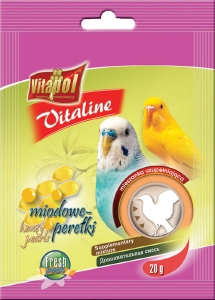 Vitaline Подкормка медовые жемчужины для волнистых попугаев 